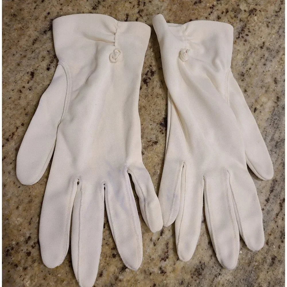 Vintage Size M Off White Stretch Nylon Formal 8.5